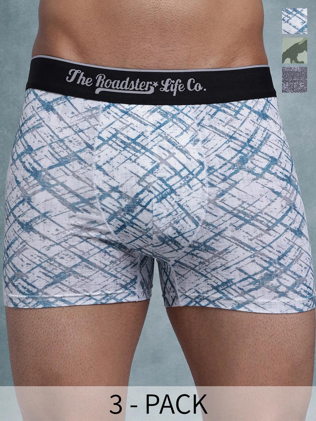 Buy Roadster Pack Of 3 Printed Trunk PK3 RTO PRINT RO8 RO13 RO14 M -  - Apparel for Men