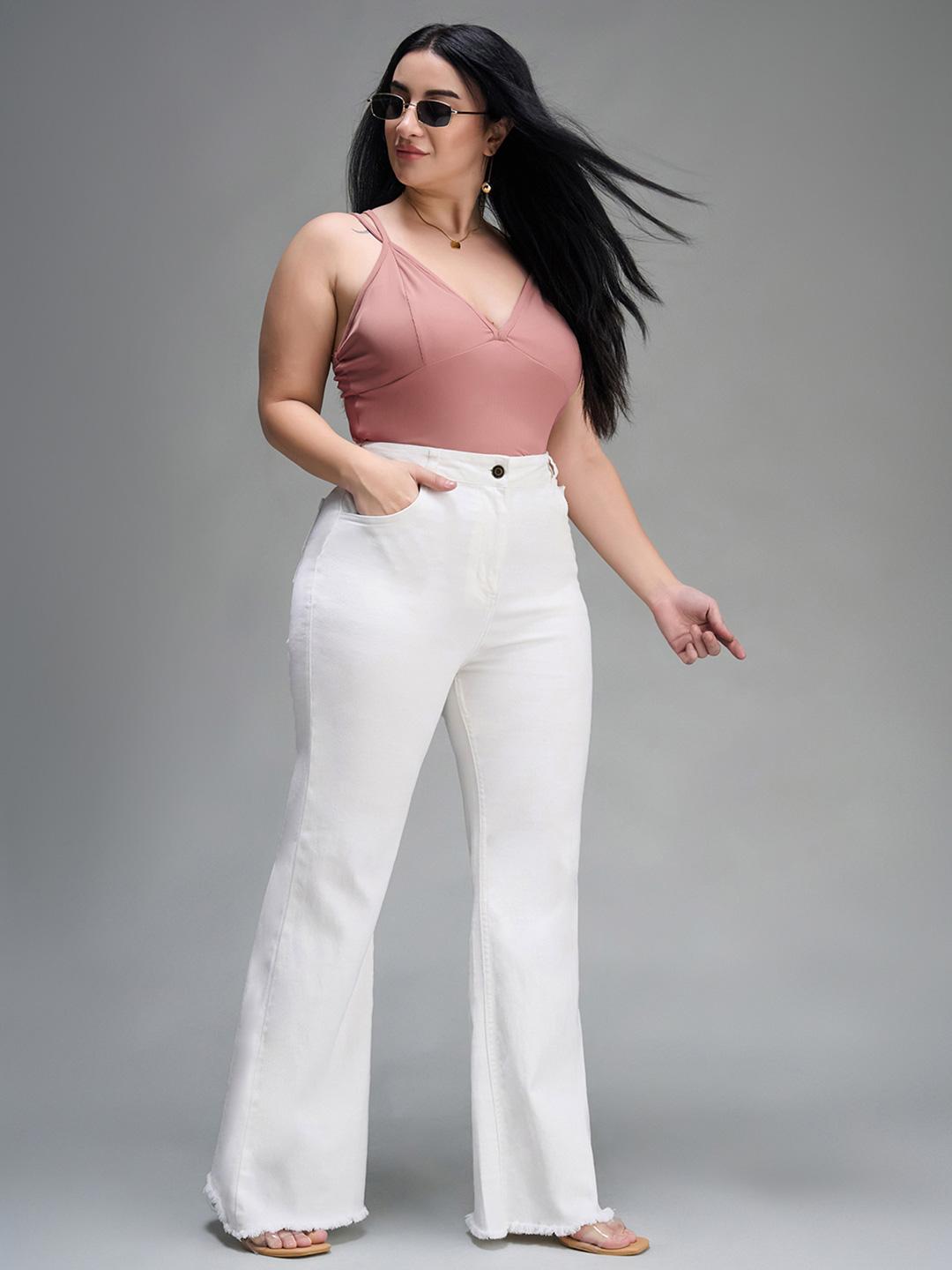 Miss Chase A+ Women Plus Size Bootcut High-Rise Stretchable Jeans