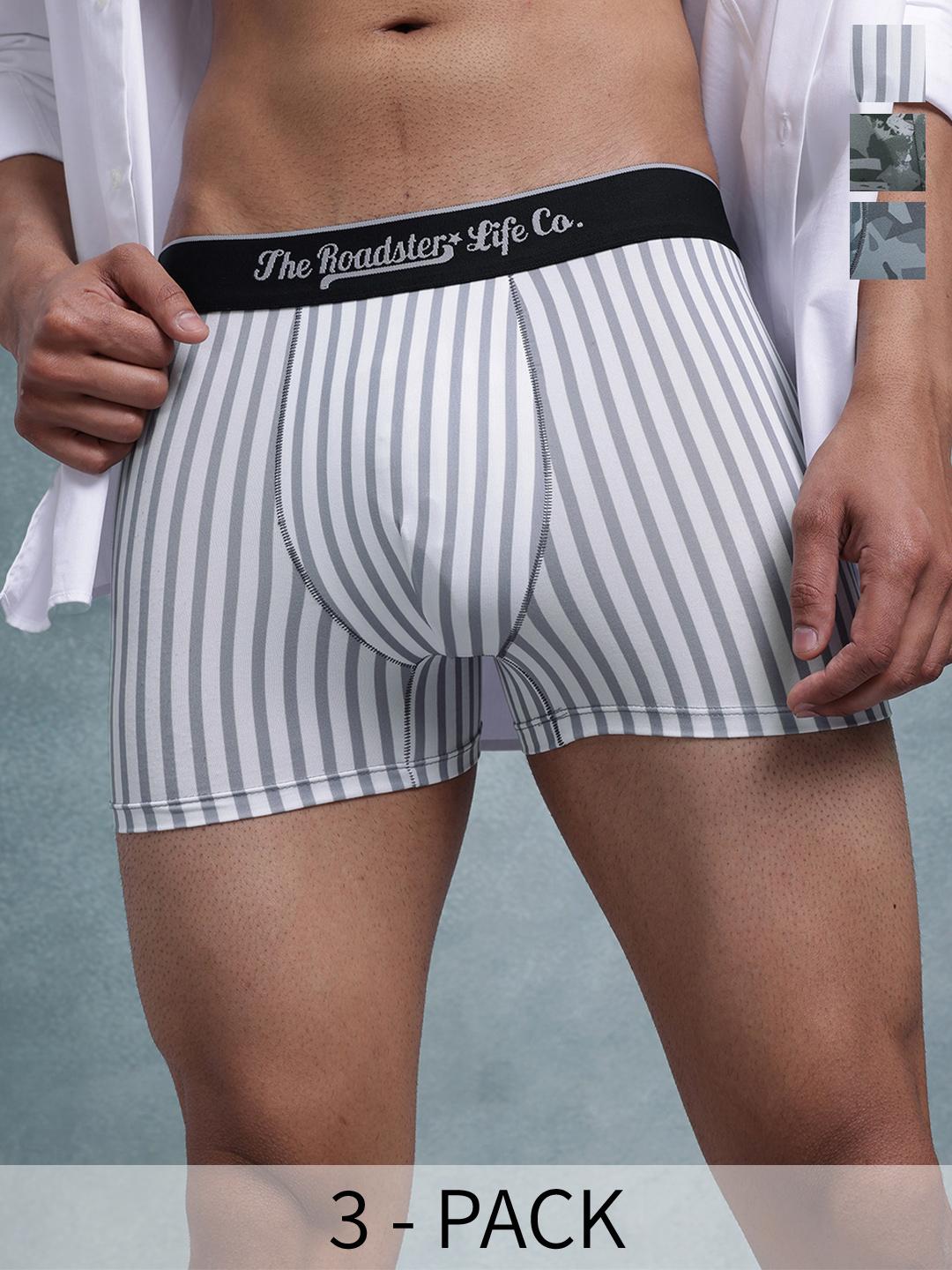 Buy The Roadster Lifestyle Co Pack Of 3 Printed Breathable Trunks -  - Apparel for Men