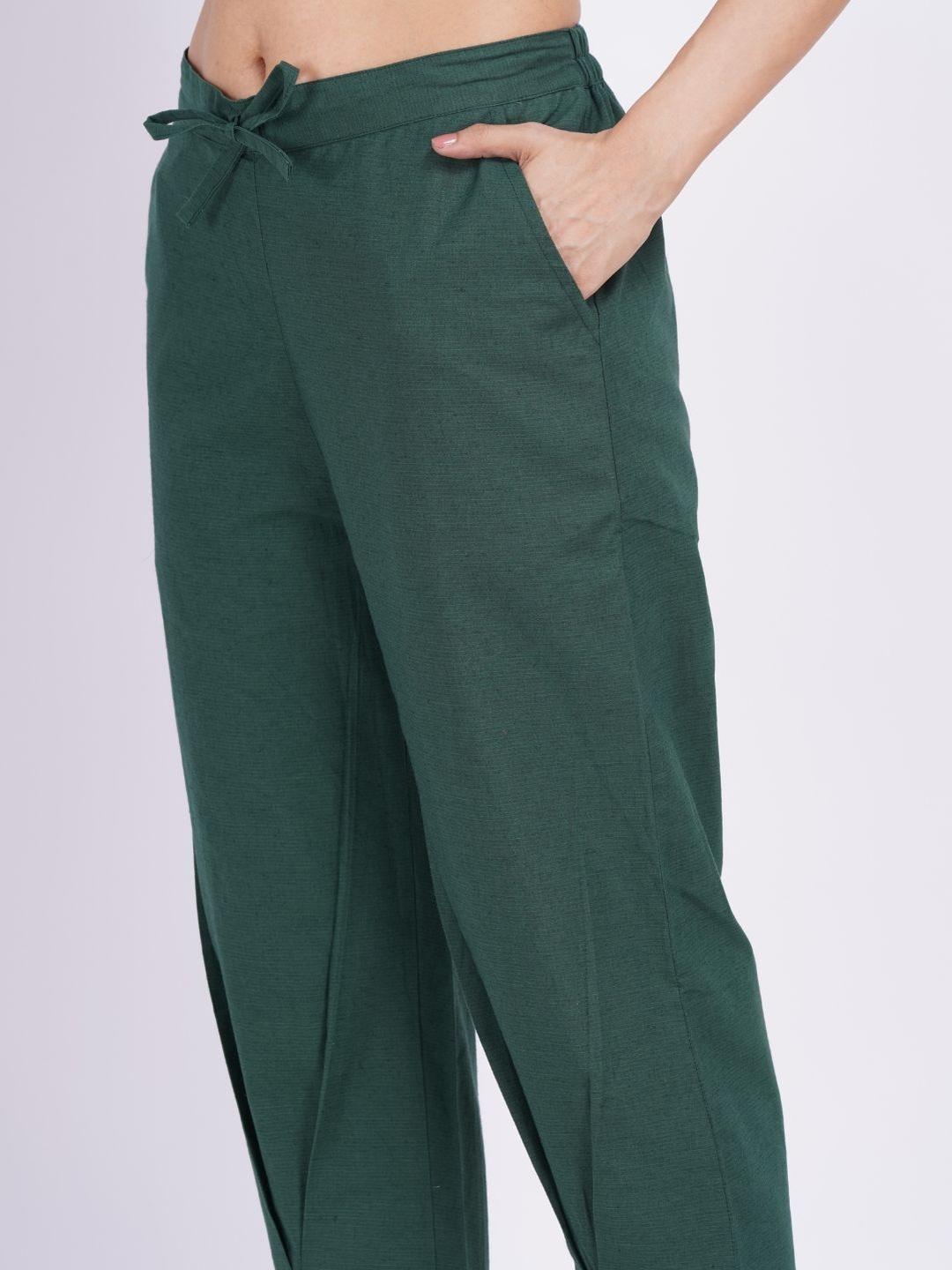 Buy Minimul Linen Bottom Pleat Cigarette Pants - Trousers for Women ...