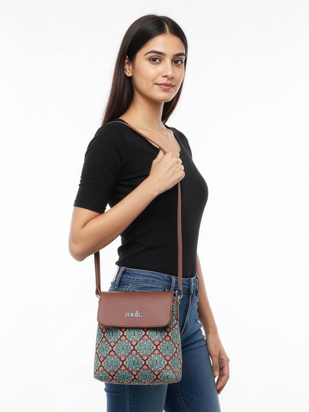 Buy ZOUK Kolkata Nouveau Oversized Structured Sling Bag - - Accessories for Women