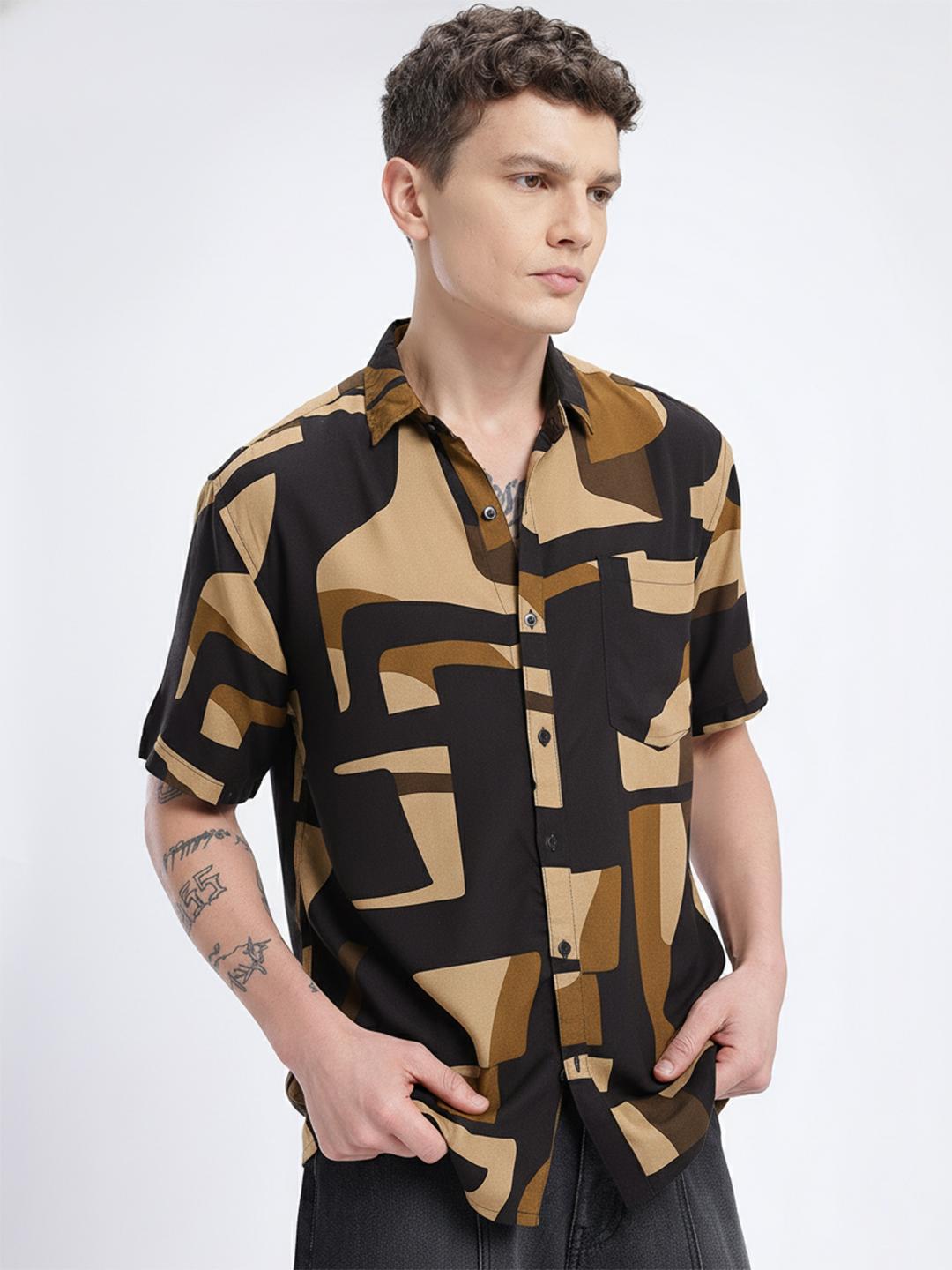 glitchez Printed Relaxed Fit Shirt