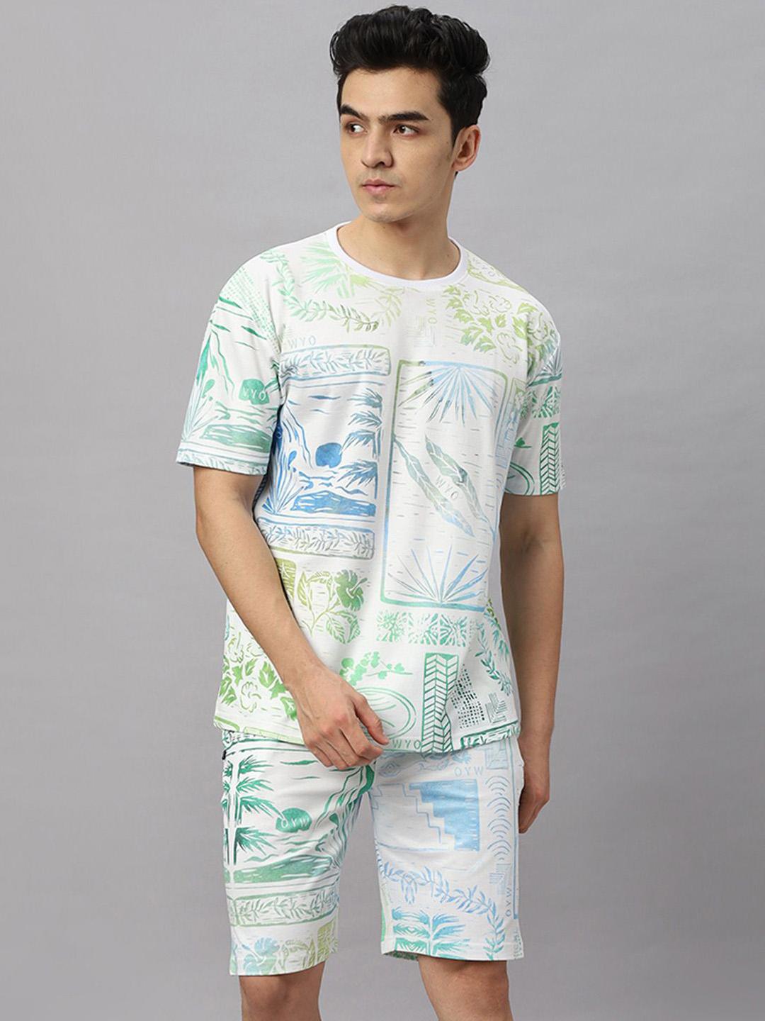 Buy Wear Your Opinion Men Printed Round Neck Tshirt With Shorts Co Ord Set - - Apparel for Men