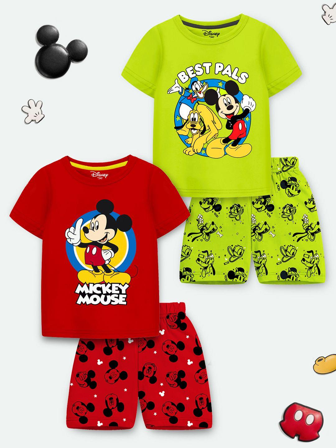 Buy Disney By Miss And Chief Kids Pack Of 2 Boys Printed Round Neck T Shirt With Shorts -  - Apparel for Boys