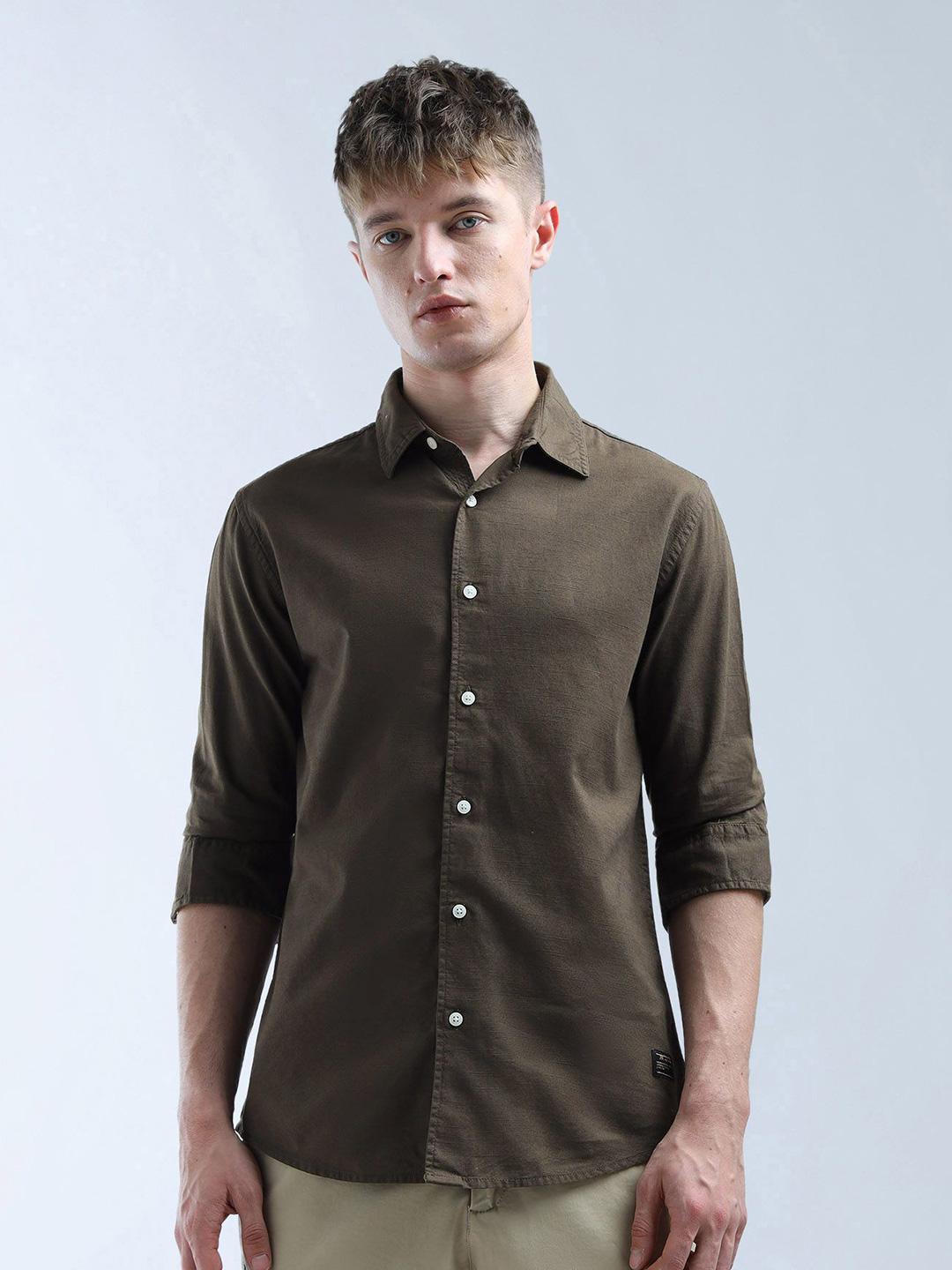 Flying Machine Men Slim Fit Opaque Casual Shirt
