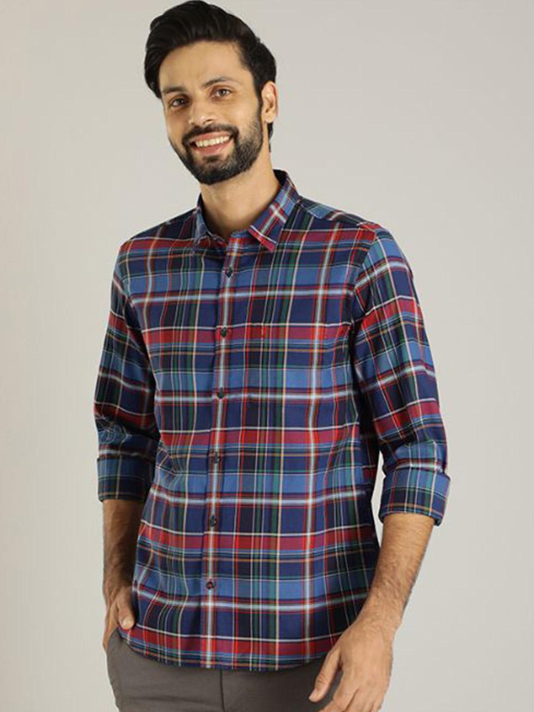 Indian Terrain Men Slim Fit Tartan Checks Opaque Checked Casual Shirt