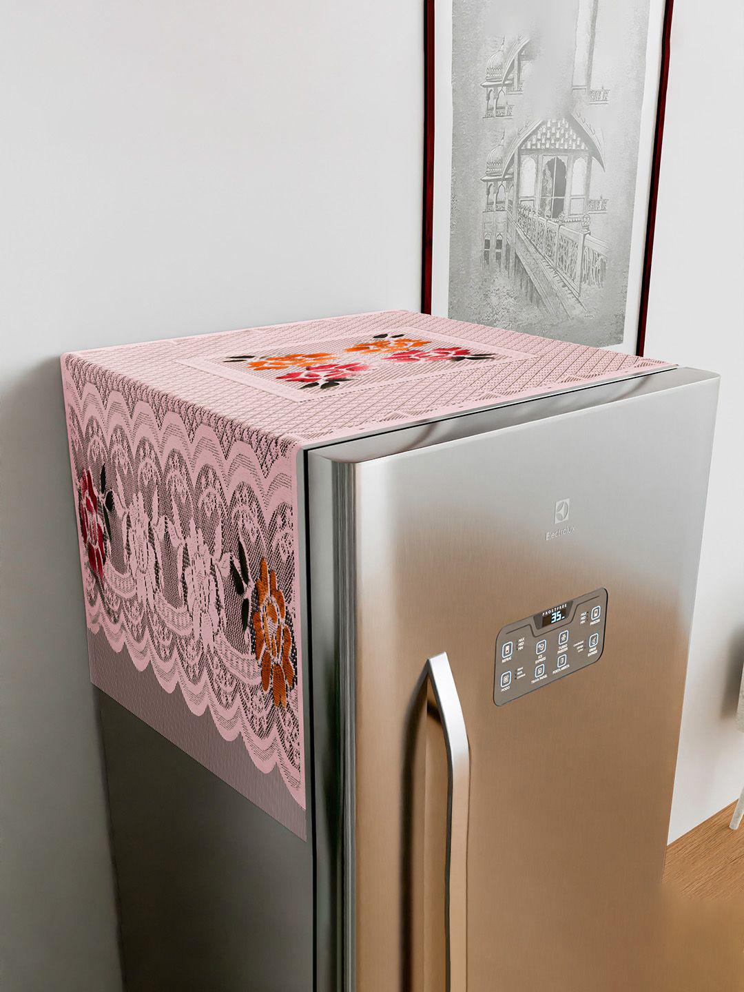 Buy Kuber Industries Pink & Grey Floral Printed Refrigerator Top Cover - - Home for Unisex