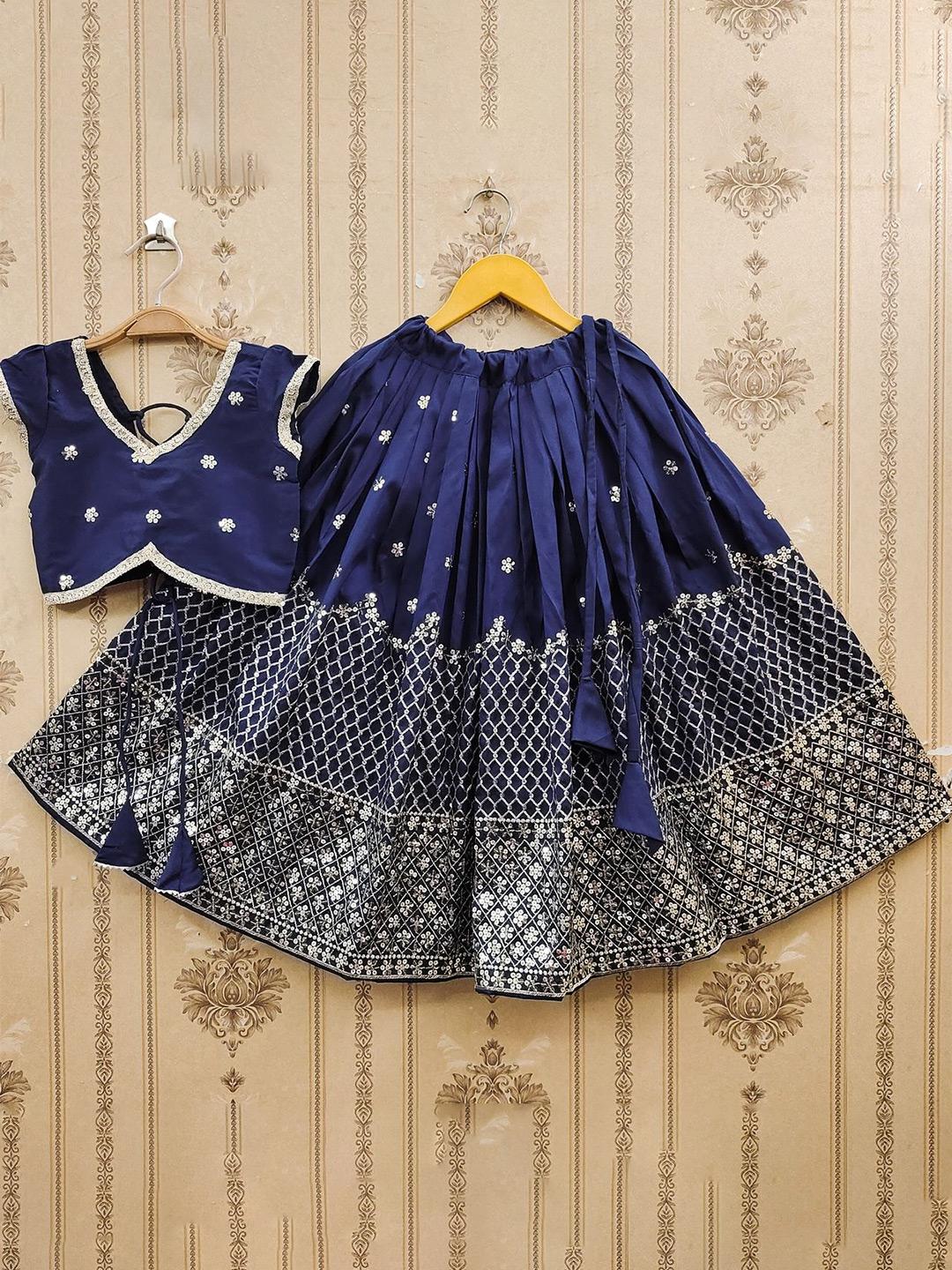 Nautinati Girls Embellished Ready To Wear Lehenga Choli