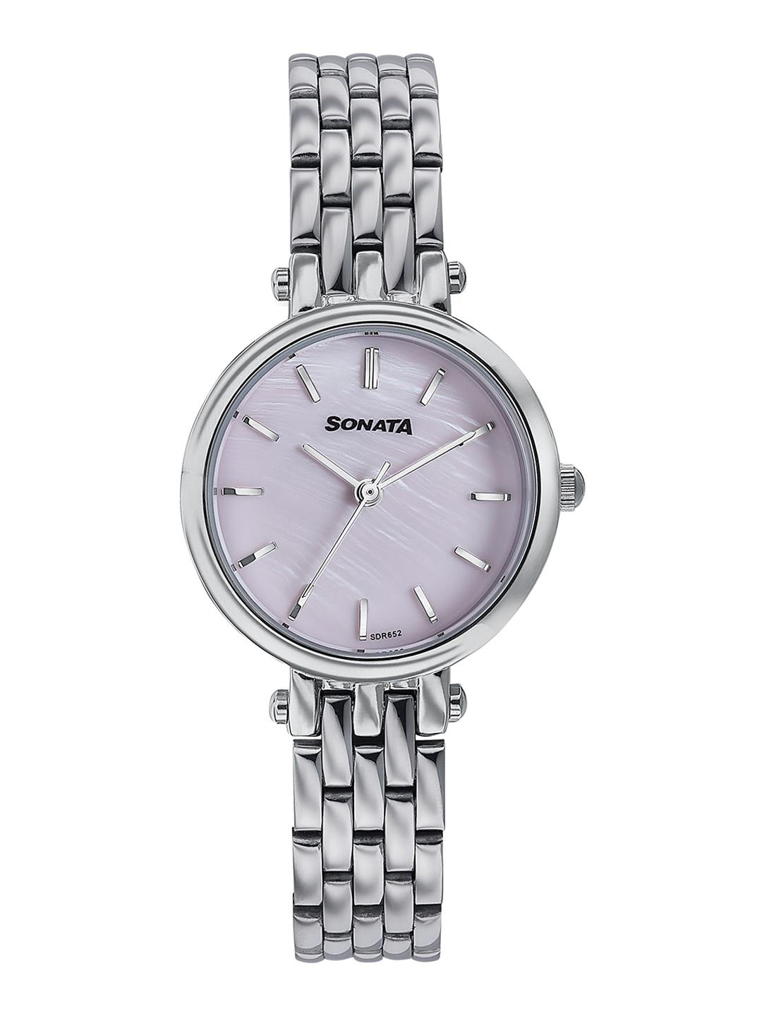 Buy Sonata Women Stainless Steel Bracelet Style Straps Analogue Watch 87082SM01 - - Accessories for Women