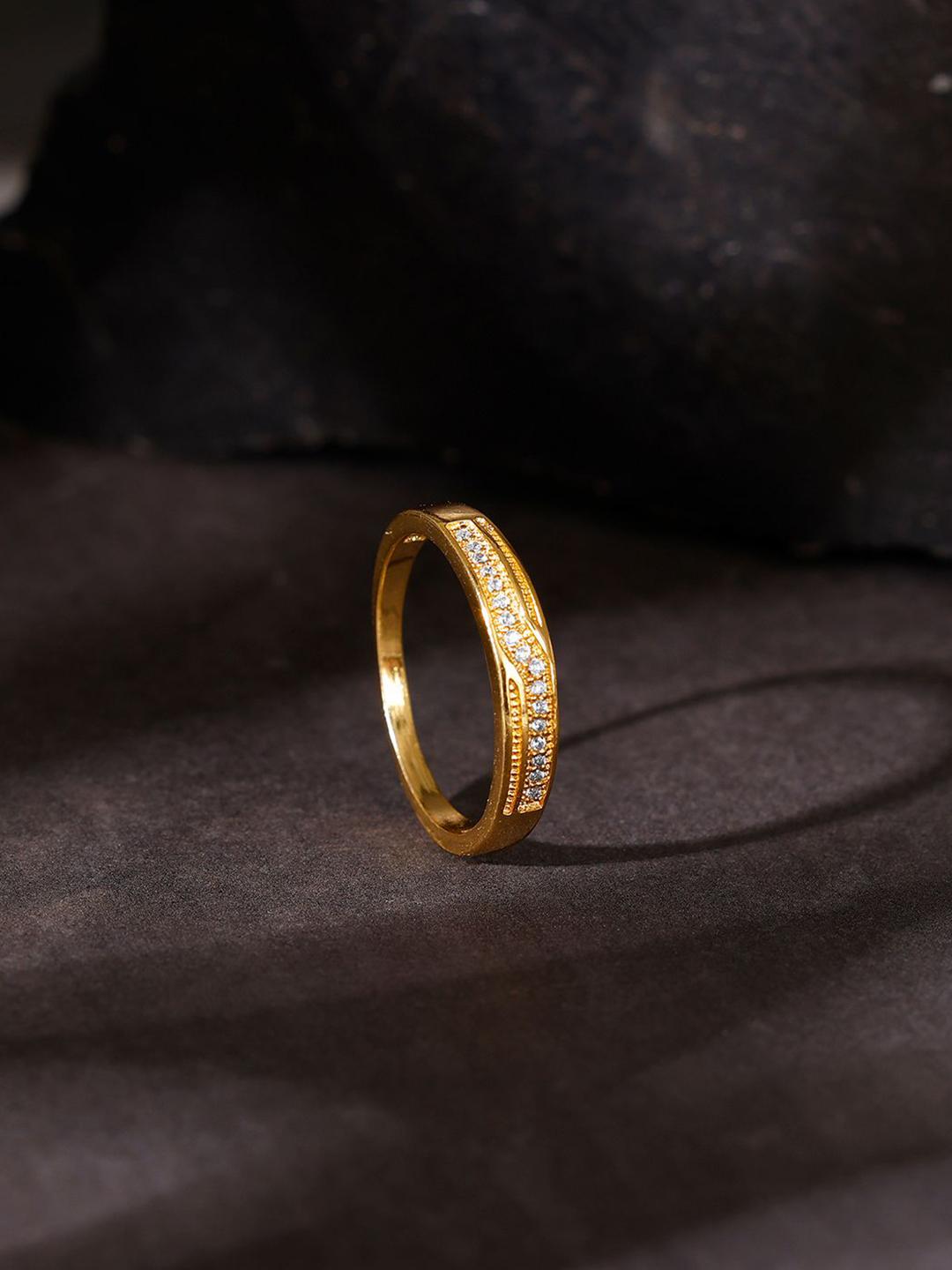 Buy GIVA 925 Silver Golden Modest Leader Ring For Him - Ring for Men ...