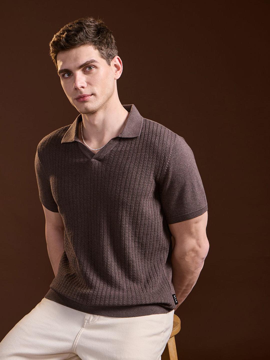THE BEAR HOUSE Men Polo Collar Slim Fit T-Shirt - Image 1