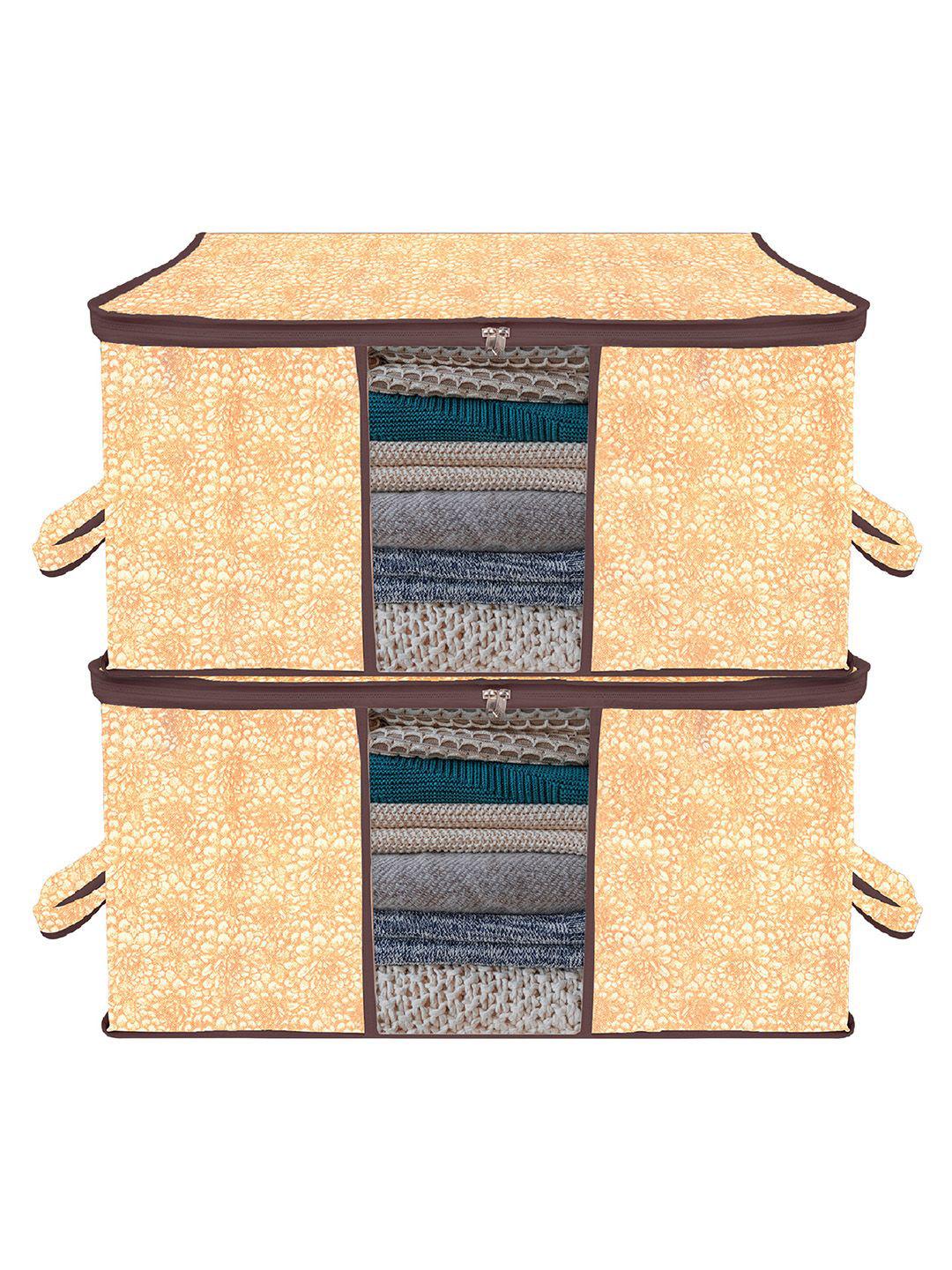 Buy Kuber Industries Brown & White 2 Pieces Floral Printed Underbed Storage Bags -  - Home for Unisex
