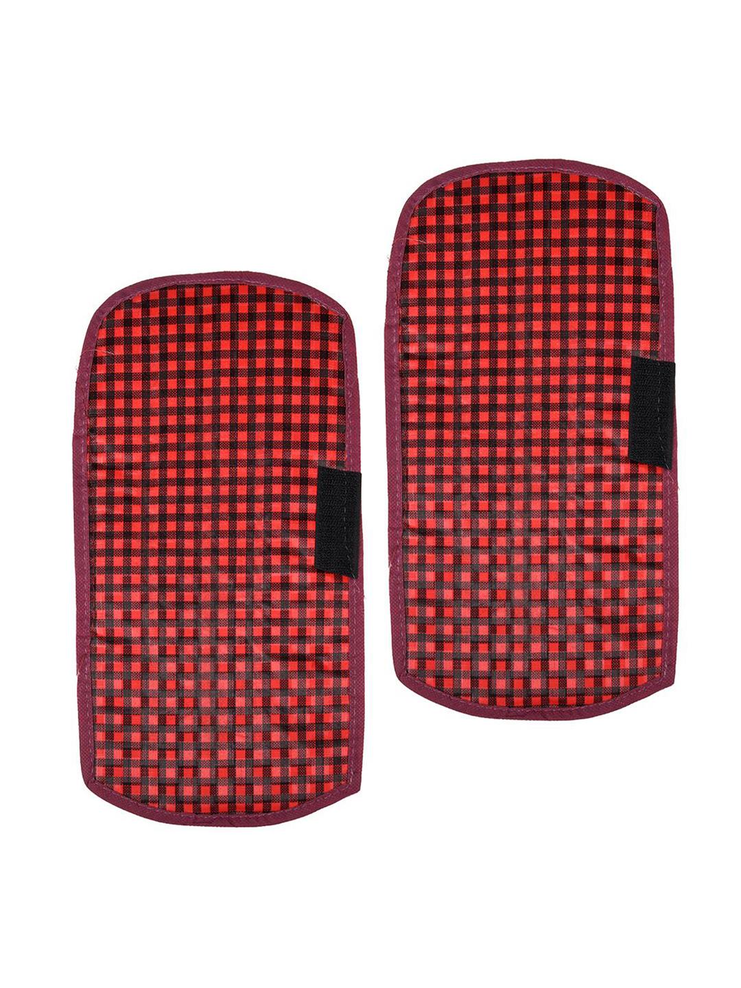 Buy Kuber Industries Maroon & Red 2 Pieces Checked Fridge Handle Covers - - Home for Unisex