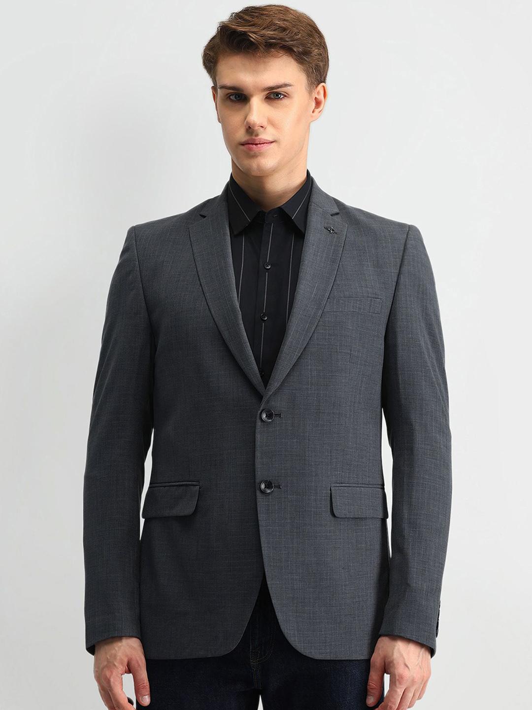 Men's Brown Single-Breasted Slim Fit Blazer with Notch Lapel