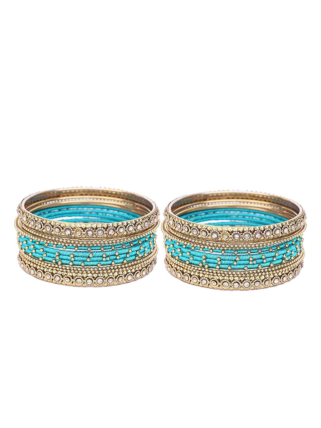 Buy ZULKA Set Of 20 Zircon Gemstone Studded Bangles - - Accessories for Women
