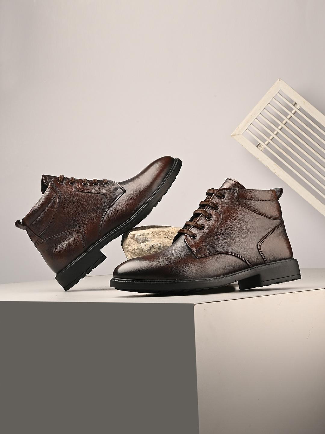 Buy The Roadster Lifestyle Co Men Textured Regular Boots - - Footwear for Men