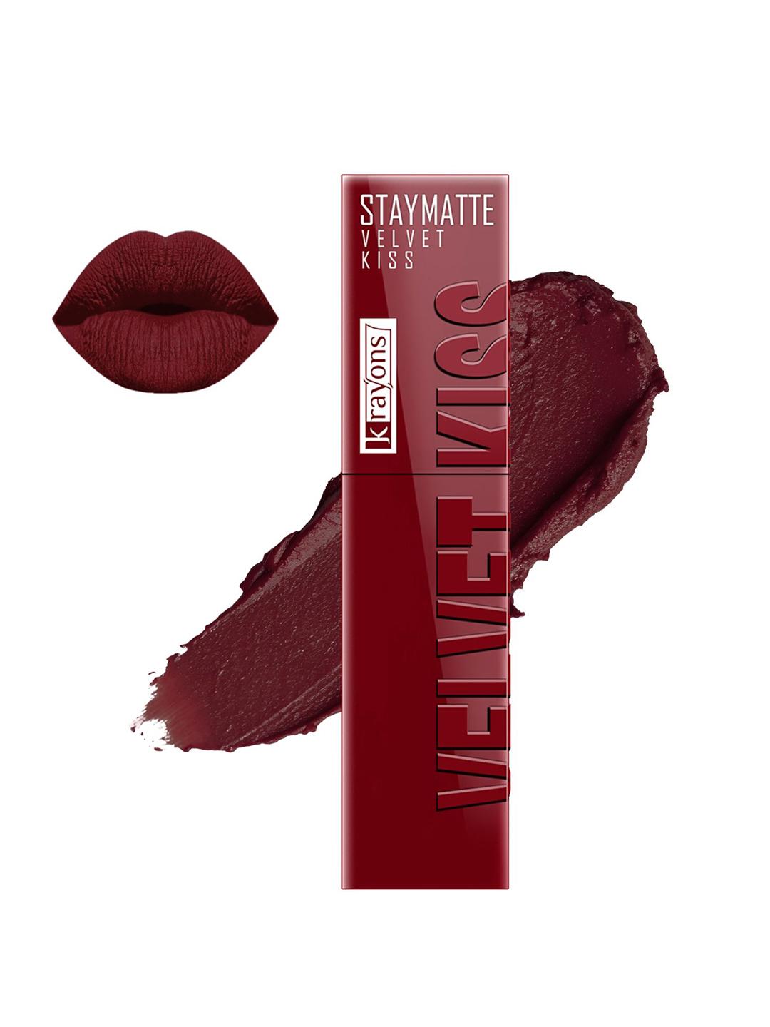 Buy Krayons Velvet Kiss Jojoba Oil Non Transfer Liquid Lipstick 3.5 Ml Wow Maroon 09 - - Personal Care for Women