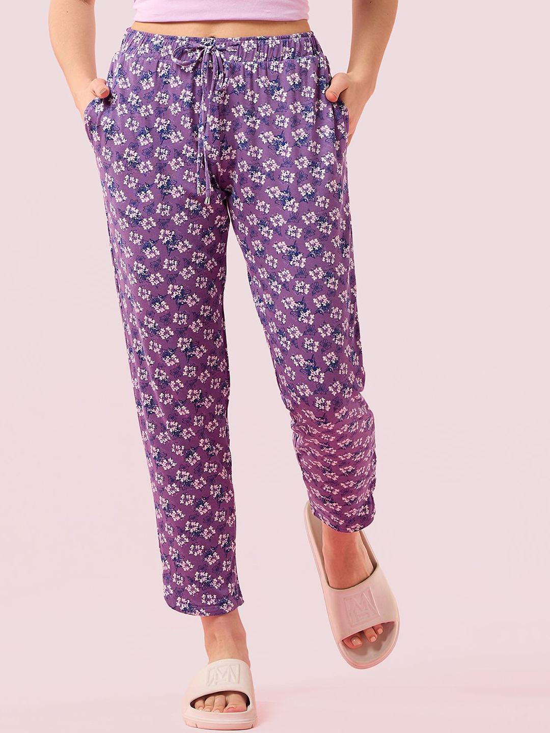 Buy Enamor Printed Relaxed Fit Straight Leg Lounge Pant - - Apparel for Women