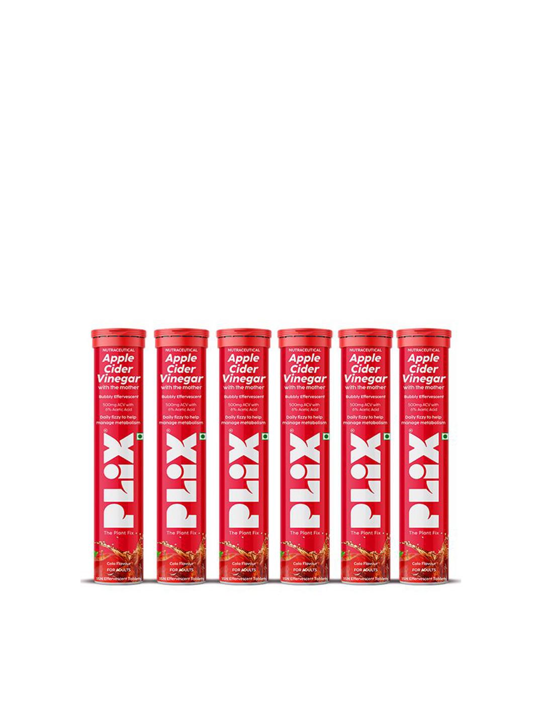 Buy PLIX THE PLANT FIX Set Of 6 Apple Cider Vinegar With Mother ACV Cola 15 Tablets Each - - Personal Care for Unisex