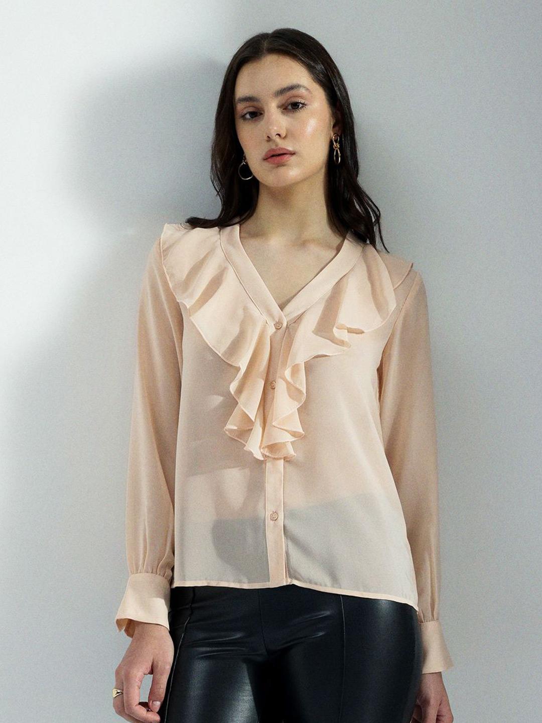 Buy H&M Ruffled Neck Blouse - Tops for Women 33004086 | Myntra