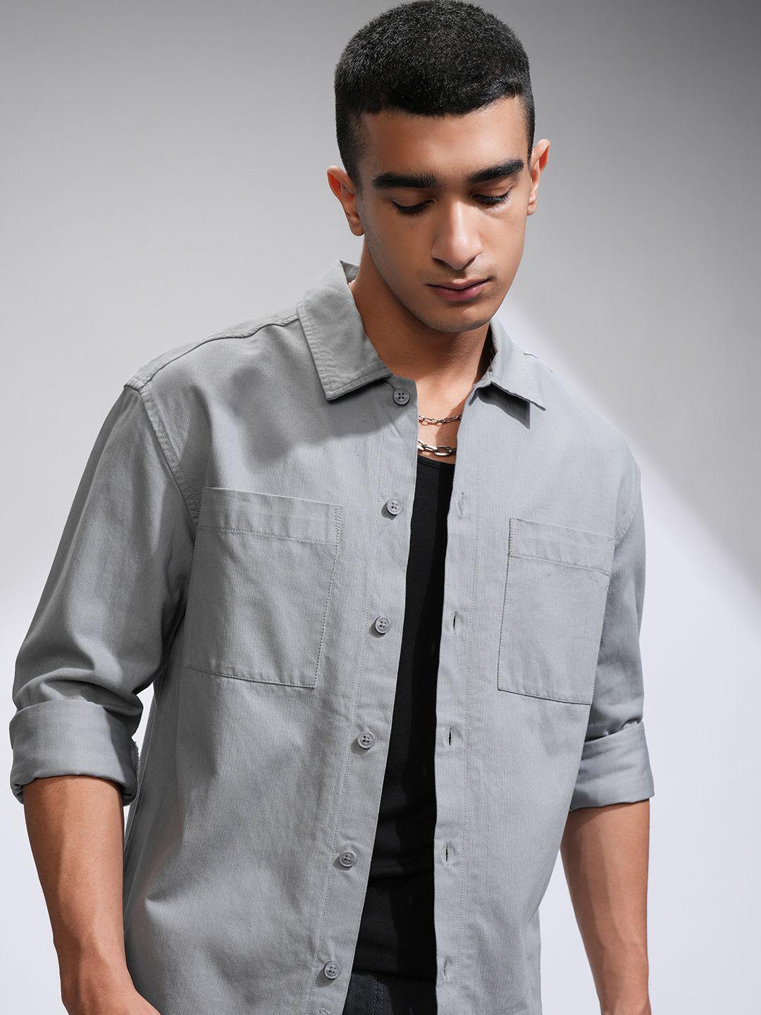 HIGHLANDER Men Opaque Casual Oversized Shirt