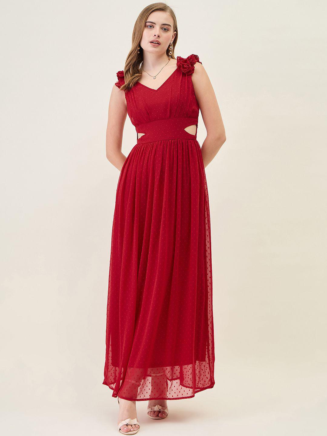 AAYU Women Satin Flared Maxi Dress