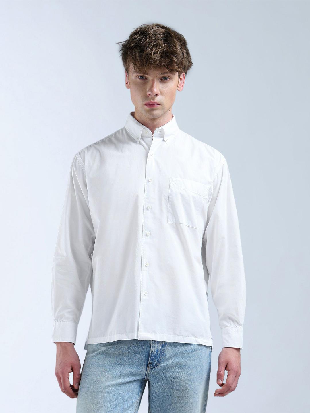 Flying Machine Regular Fit Solid Shirt