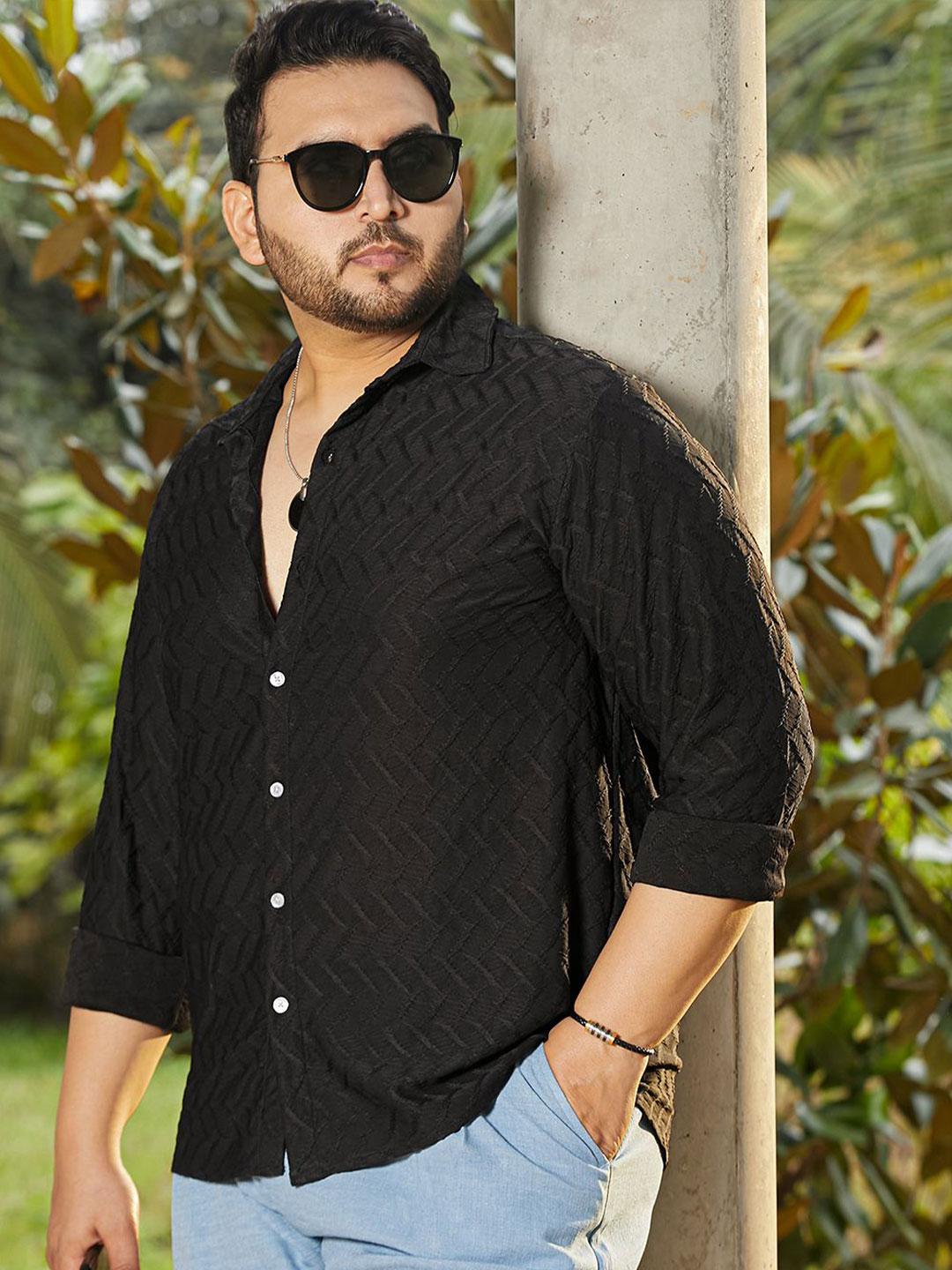 Instafab Plus Men Comfort Opaque Casual Shirt