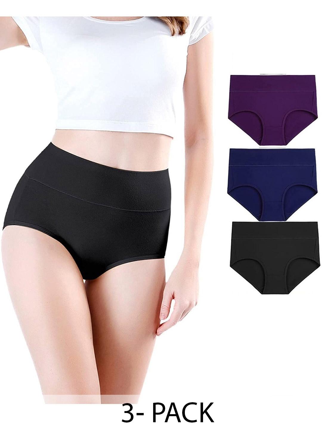 Buy Diving Deep Women Pack Of 3 Cotton Assorted Hipster Briefs - - Apparel for Women