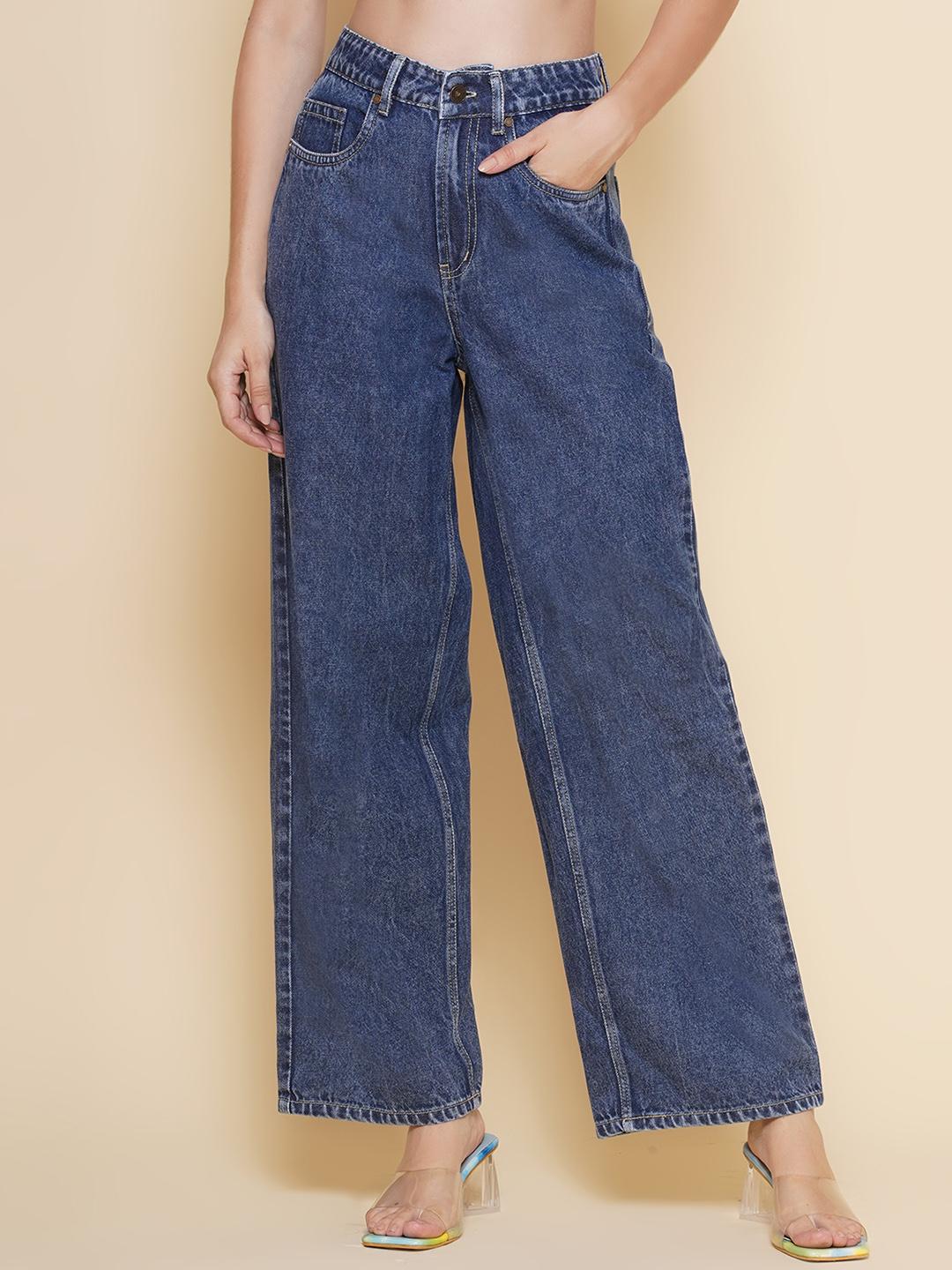 PUELLA Women Straight Fit High-Rise Light Fade Jeans