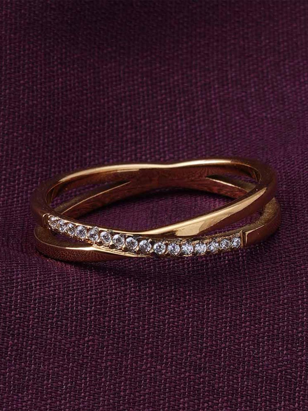 Buy PALMONAS 18KT Gold Plated Criss Cross Ring For Women Waterproof & Anti Tarnish Ring - - Accessories for Women