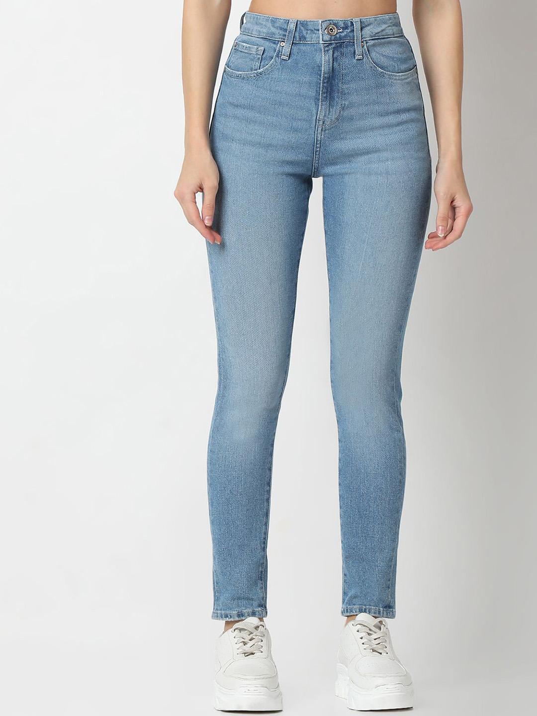 SPYKAR Women Slim Fit High-Rise Heavy Fade Jeans