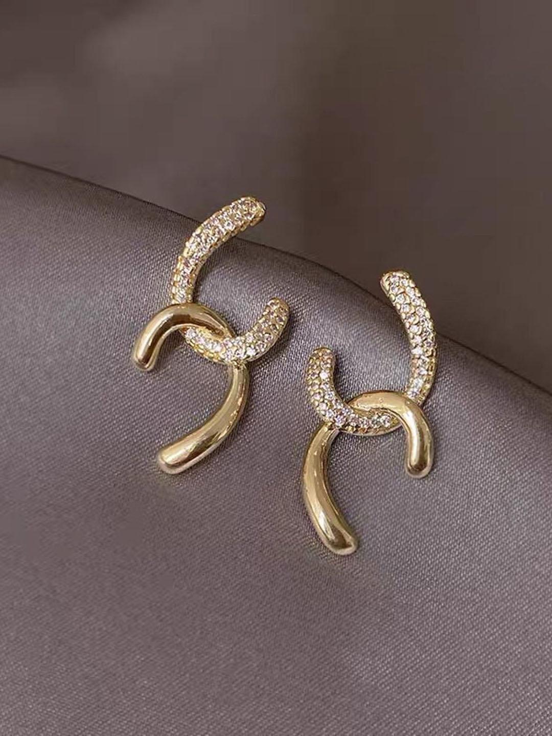 Buy Just Lil Things Artificial Stones Studded Contemporary Shaped Studs - - Accessories for Women