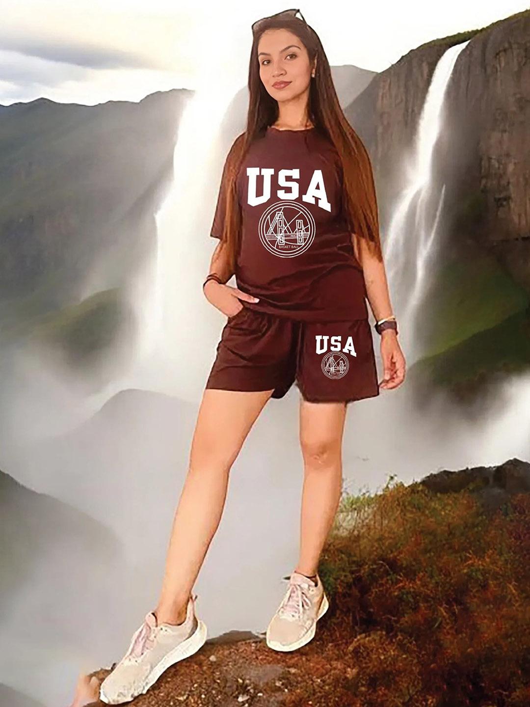 Buy My Swag Typography Printed Pure Cotton T Shirt & Shorts -  - Apparel for Women
