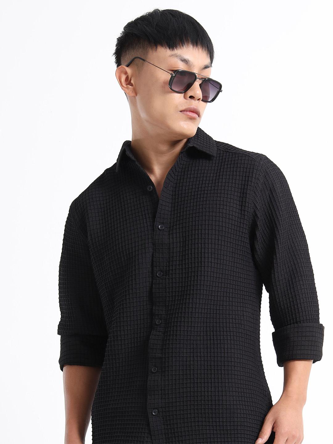 MOHICANS Geometric Printed Spread Collar Shirt