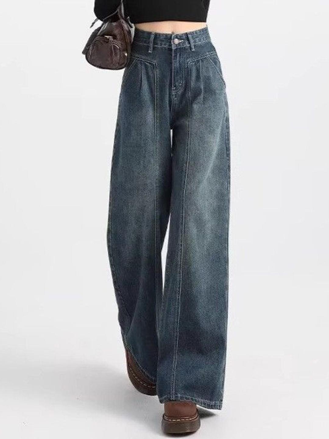 StyleCast x Revolte Women Straight Fit Mid-Rise Dark Fade Jeans