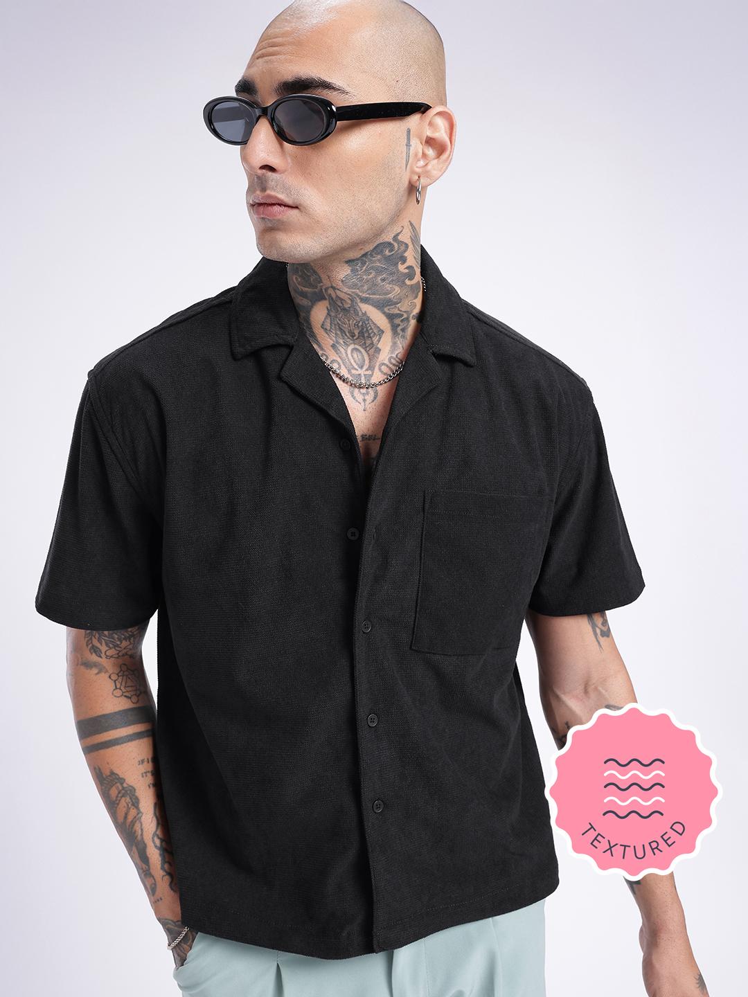 Buy Glitchez Self Design Oversized Fit Shirt -  - Apparel for Men