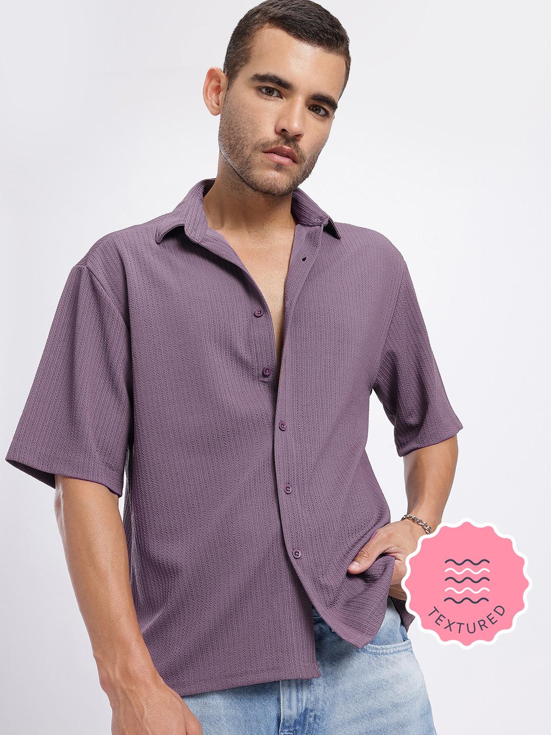 glitchez Textured Relaxed Fit Shirt