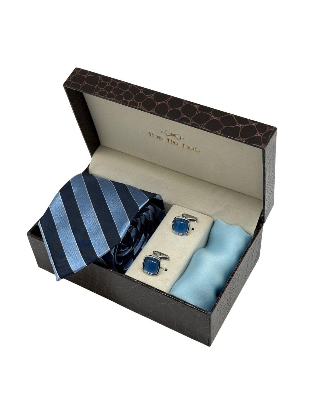 Buy The Tie Hub Men Accessory Gift Set Of Striped Necktie With Cufflinks -  - Accessories for Men