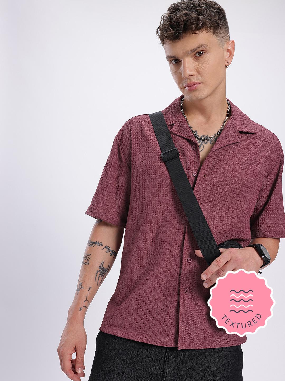 glitchez Textured Knitted Relaxed Shirt