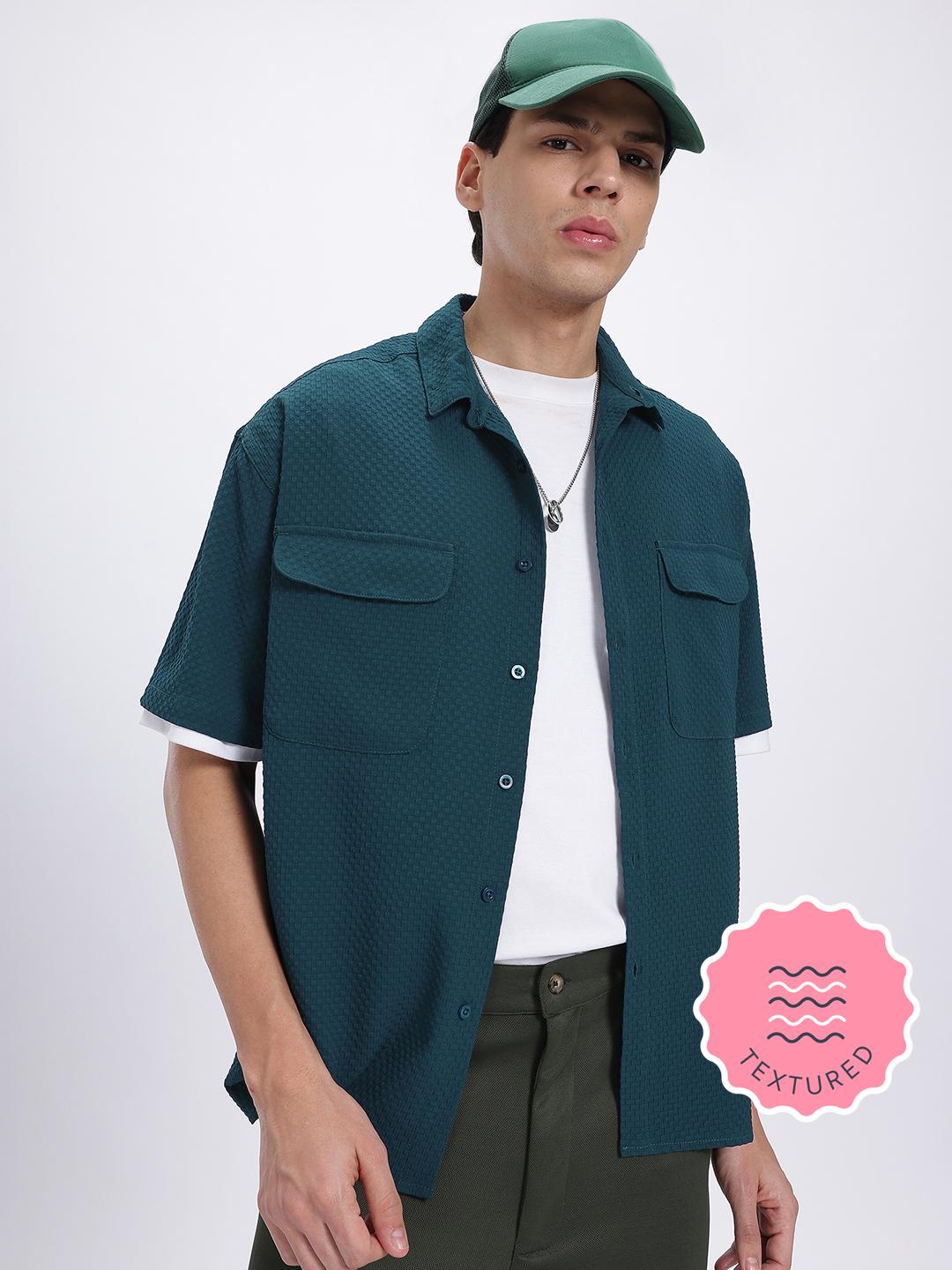 glitchez Textured Oversized Shirt