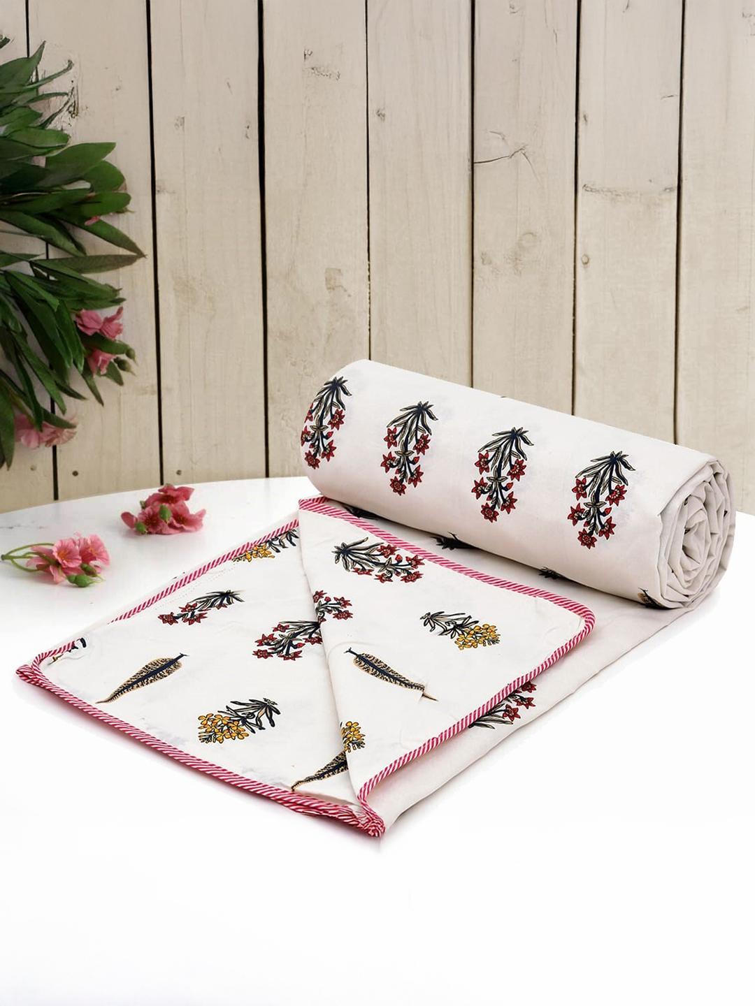 Buy Anadhika Pink Floral AC Room Single Bed Dohar -  - Home for Unisex