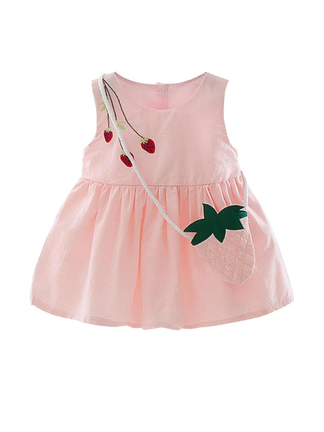 Girls Floral Embroidered Fit and Flare Dress main image 1