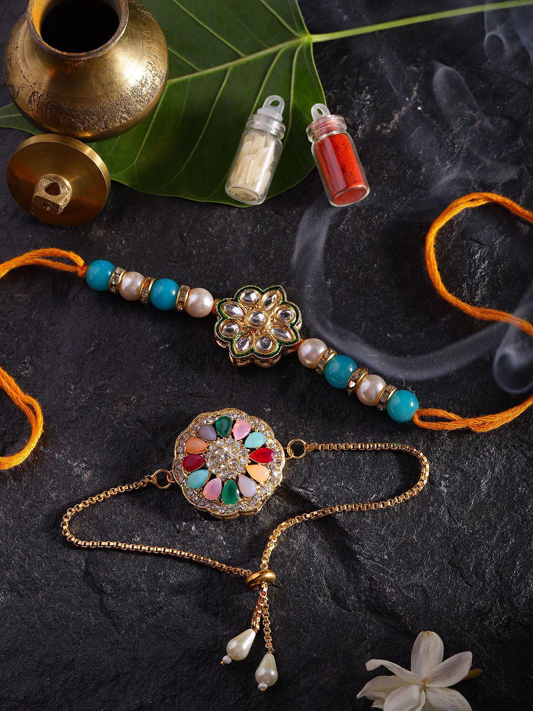 Buy Sangria Bhai Bhabhi Thread Rakhi Comes With Roli & Rice - Rakhi for ...