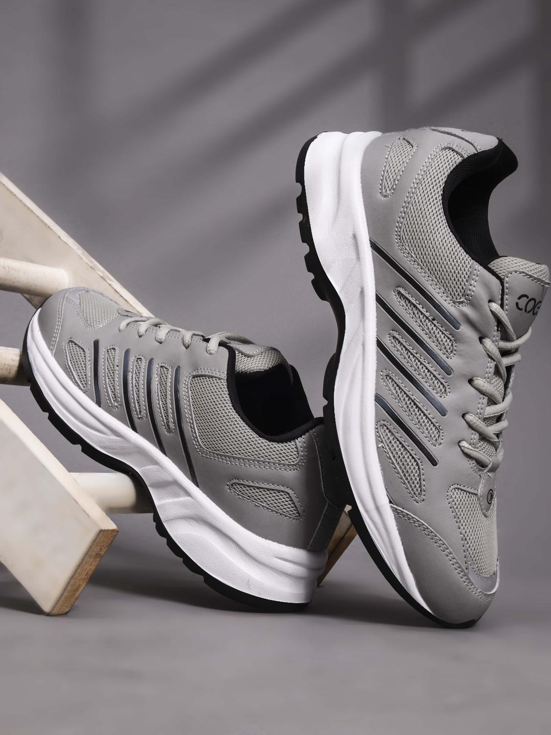Buy COGS Grey Non Marking Mesh Walking Sports Shoes - - Footwear for Men