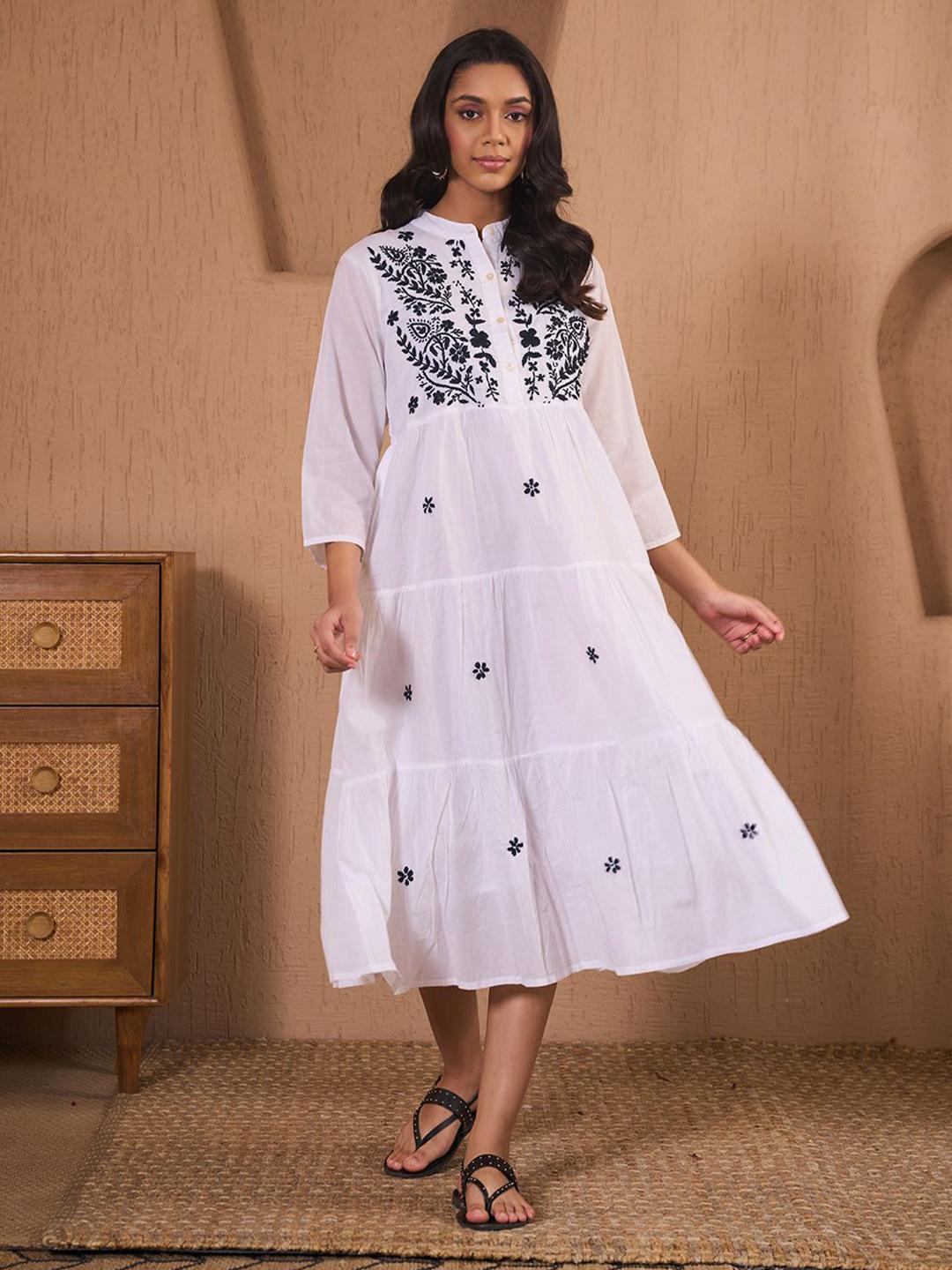 Overcoat Chikankari Midi - OCMD09