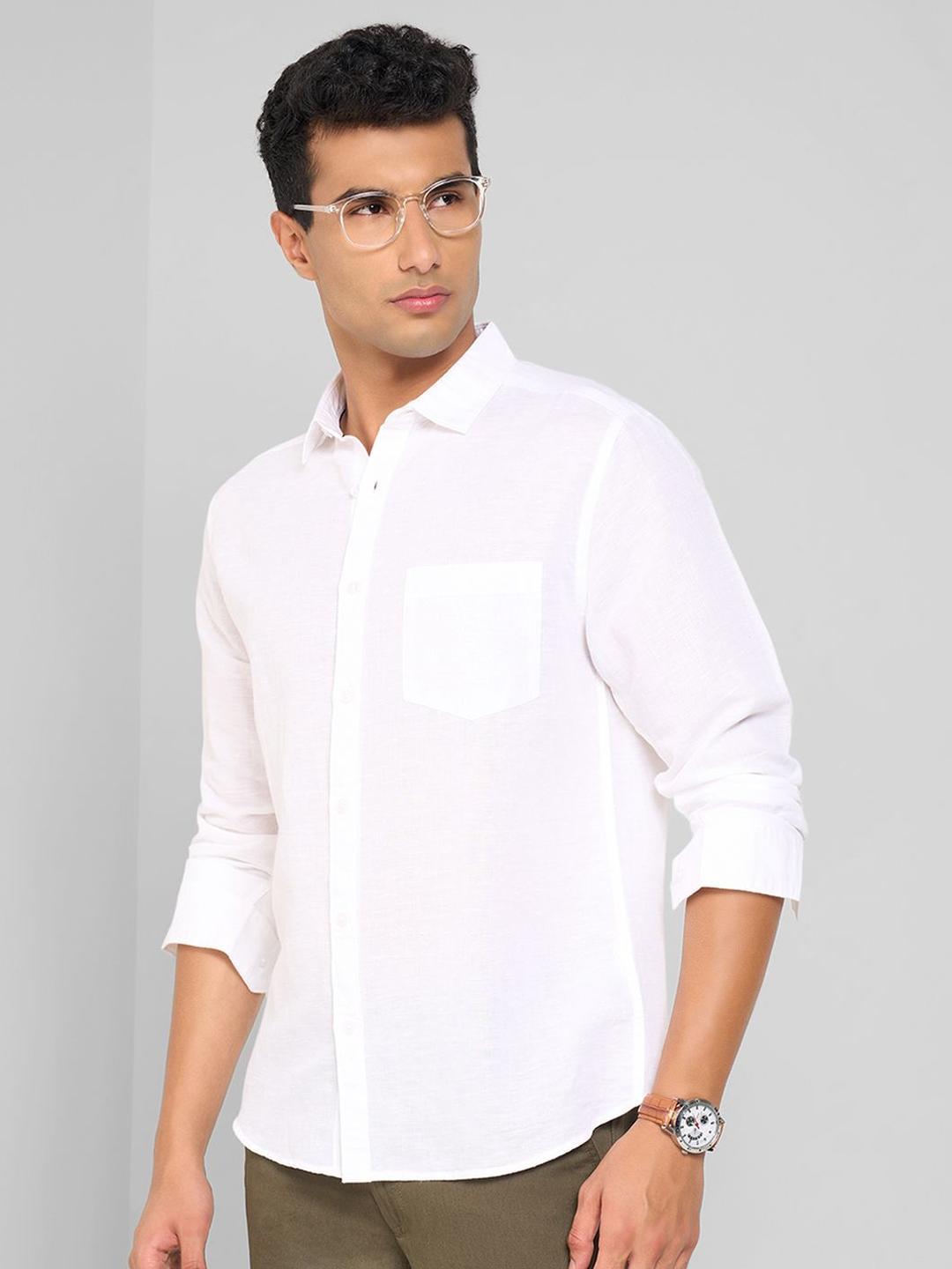 Peregrine by Pantaloons Long Sleeves Linen Cotton Casual Shirt