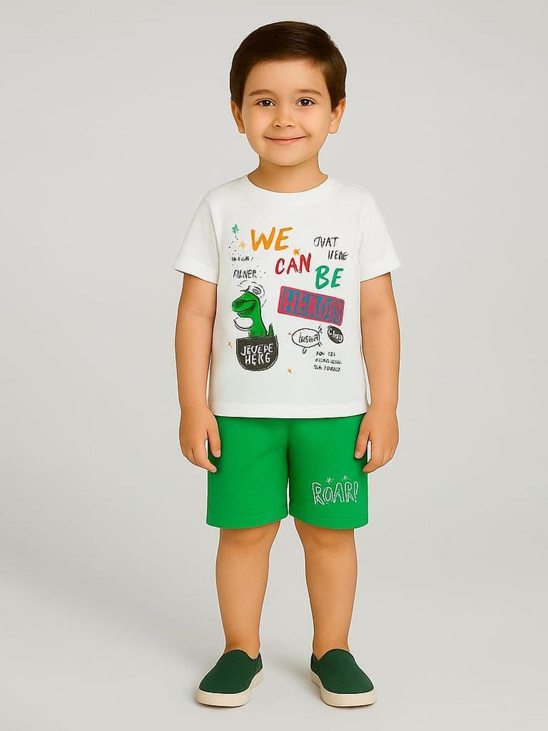 Buy BAESD Boys Printed Short Sleeves Pure Cotton T Shirt With Shorts - - Apparel for Boys