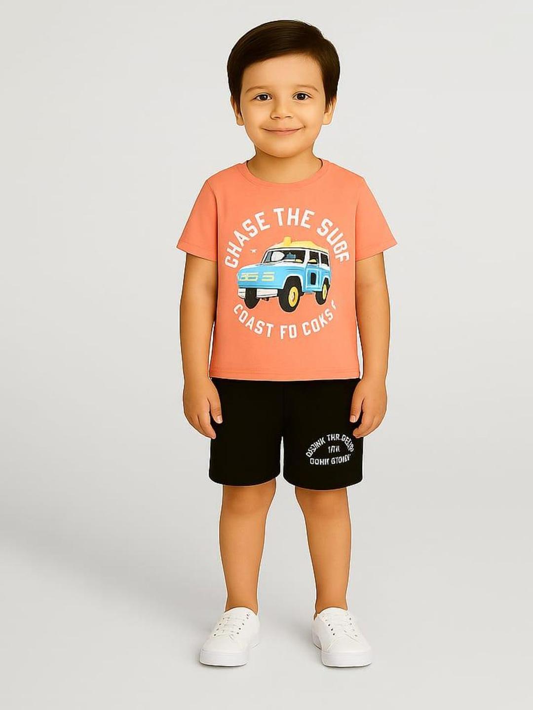 Buy BAESD Boys Printed Short Sleeves Pure Cotton T Shirt With Shorts - - Apparel for Boys