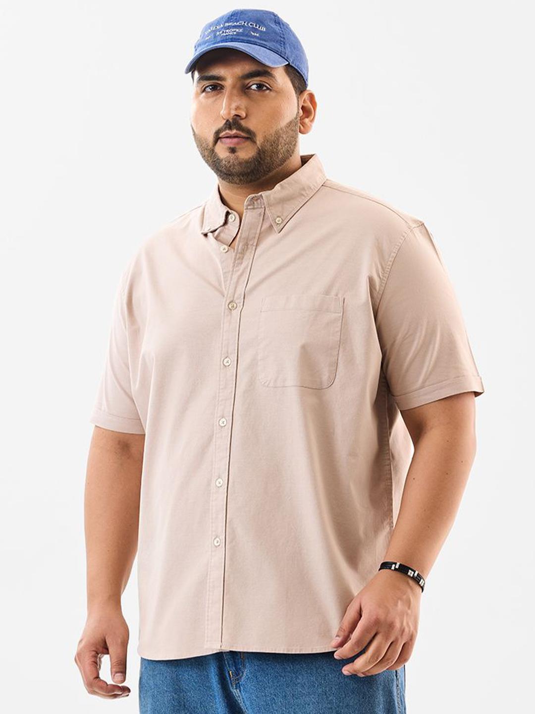 Snitch Plus Size Short Sleeves Pure Cotton Shirt